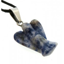 Sodalite Gemstone Carved Angel Pendant